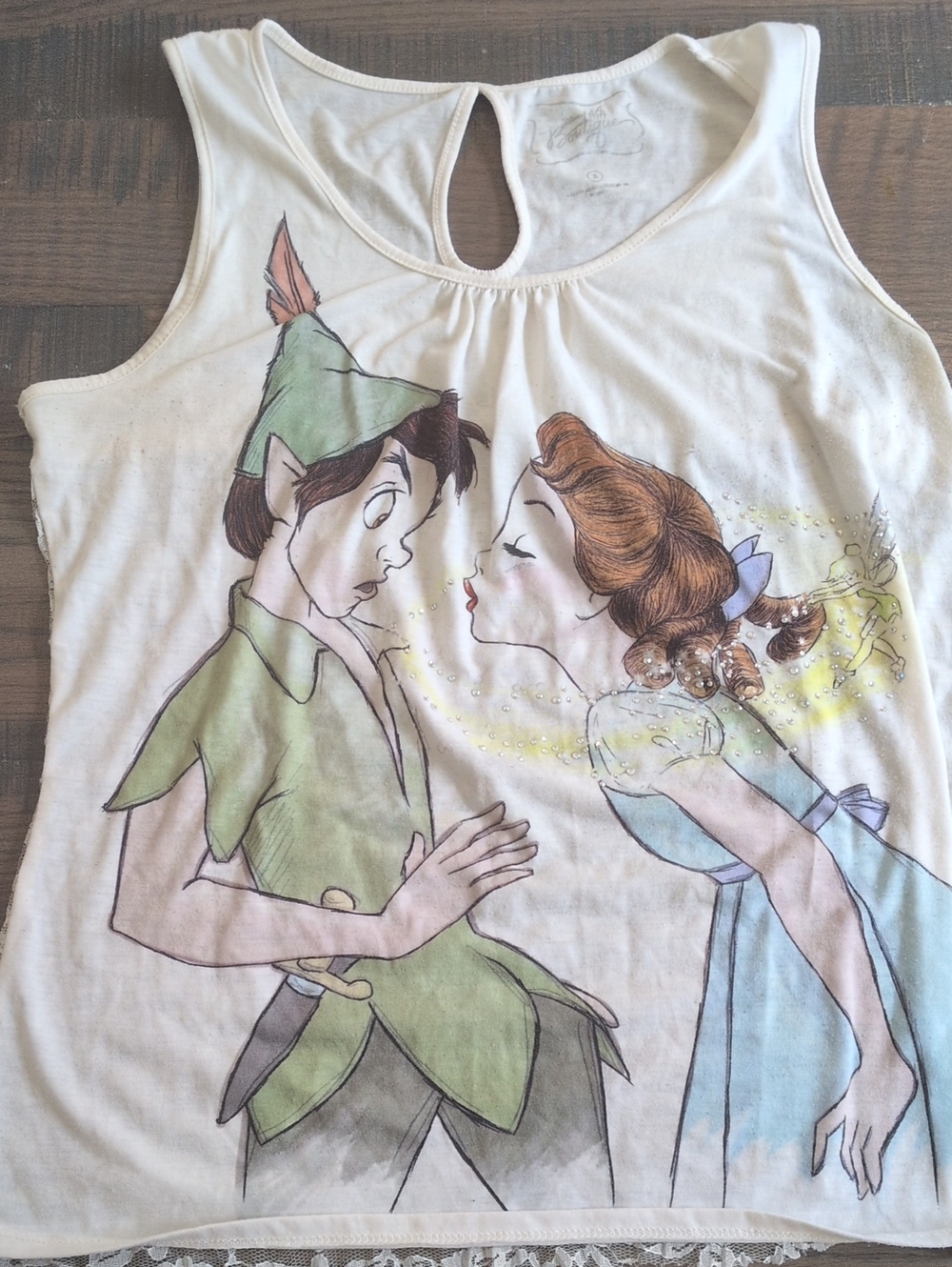 White Women's Sleeveless Disney Peter Pan & Wendy Graphic Tank Top